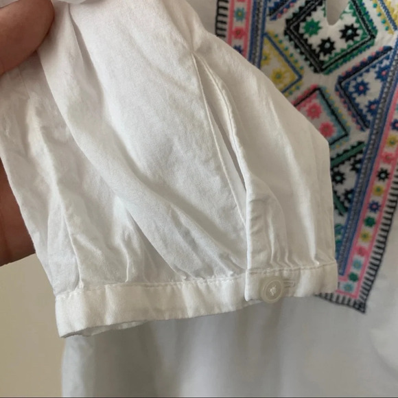 Talbots White 3/4 Sleeve Boho Embroidered Top size S - Picture 6 of 6